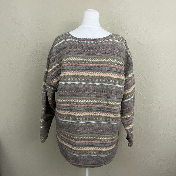 pastel striped 90s oversized cardigan - Picture 5 of 8